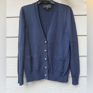 St. John Caviar Santana Knit Navy Cardigan